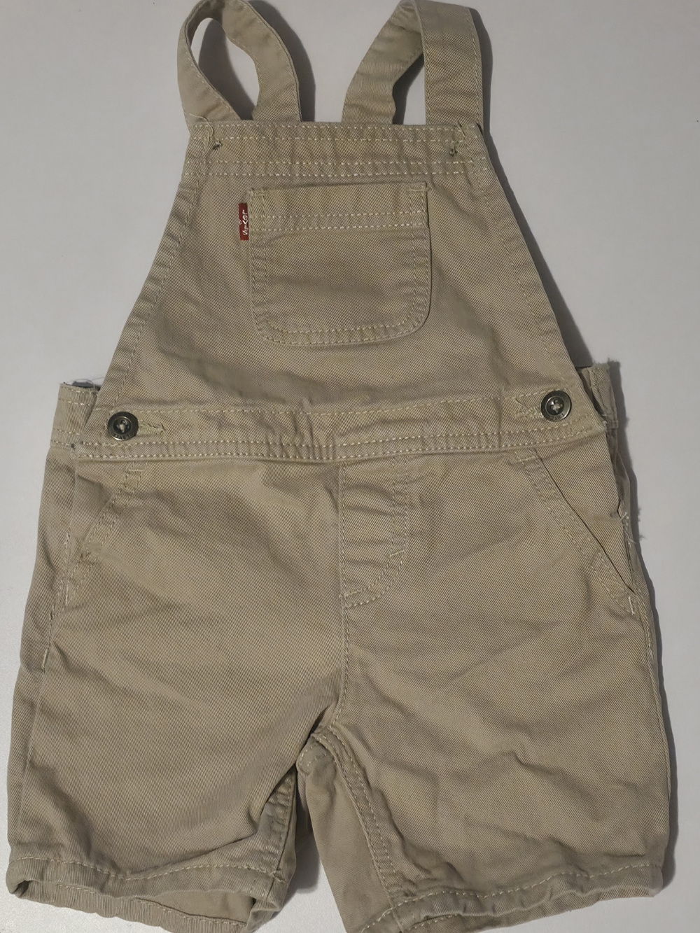 Levi's Toddler Boy Khaki Canvas Shortalls Overalls 18M 100% Cotton